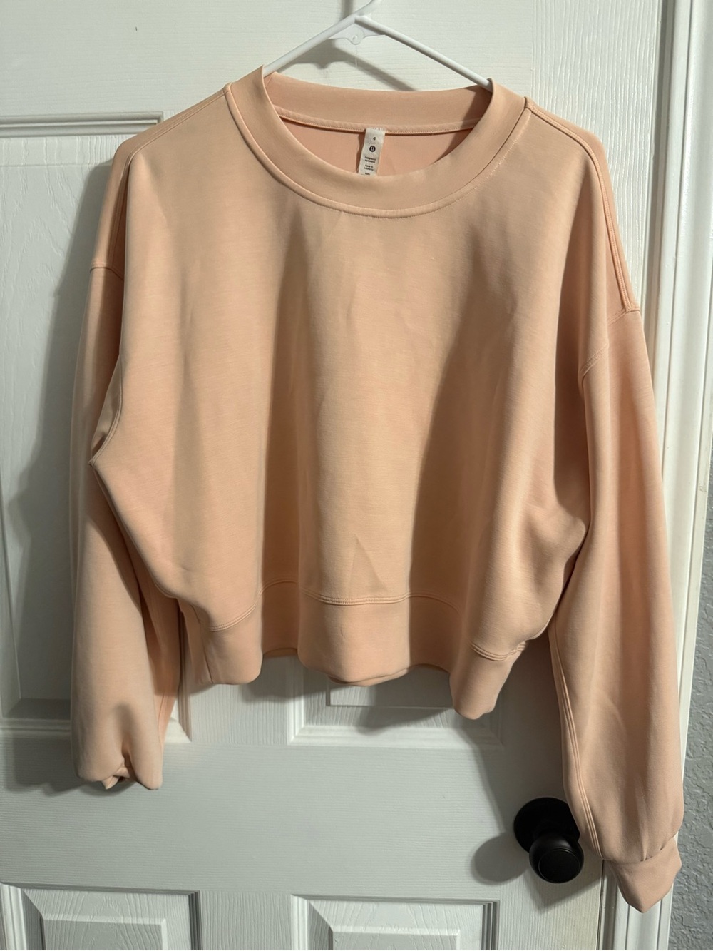 lululemon softstreme Cropped Crewneck Sweatshirt in Peach